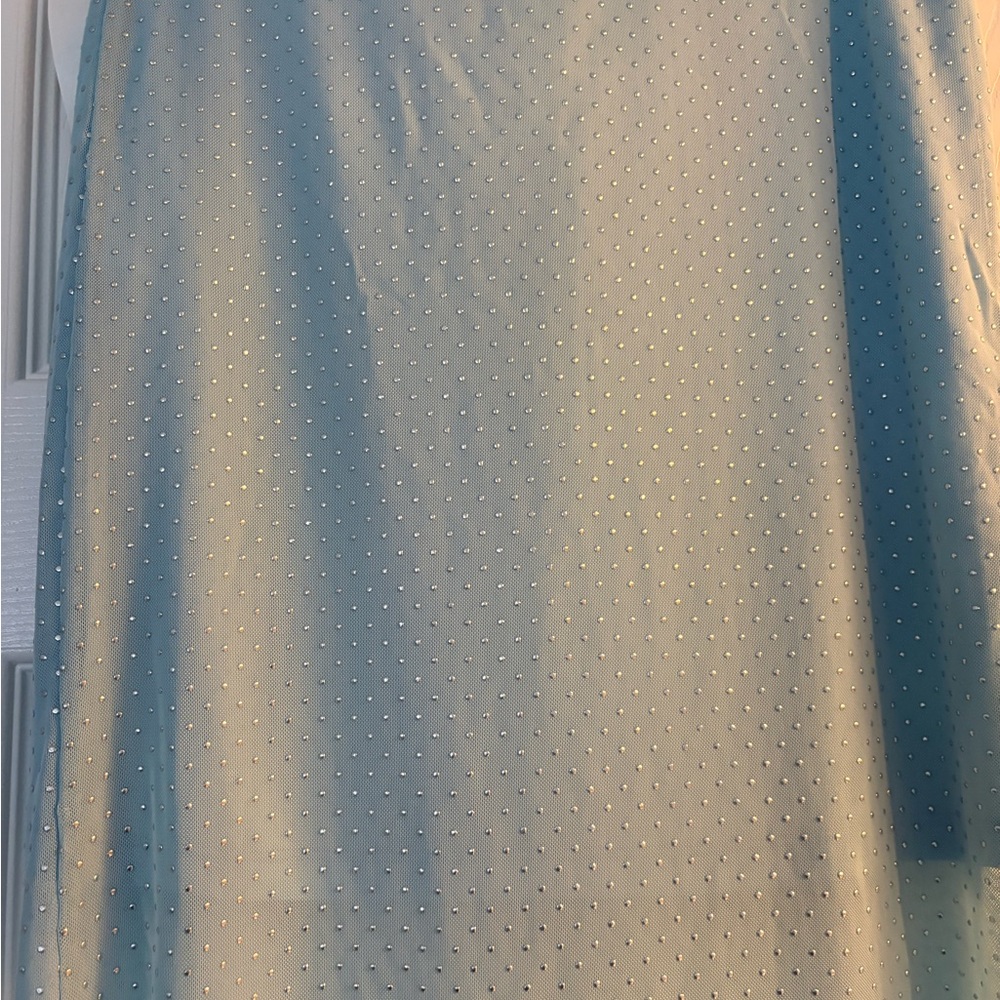 NWT -Noisy May Pale Blue Sheer Dot Maxi Skirt - Picture 3 of 6